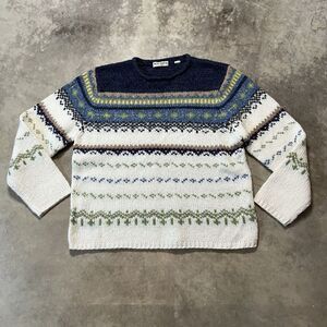 Marsh Landing by Amanda Smith Sweater Womens xl Fair Isle Crew Neck Acrylic Wool